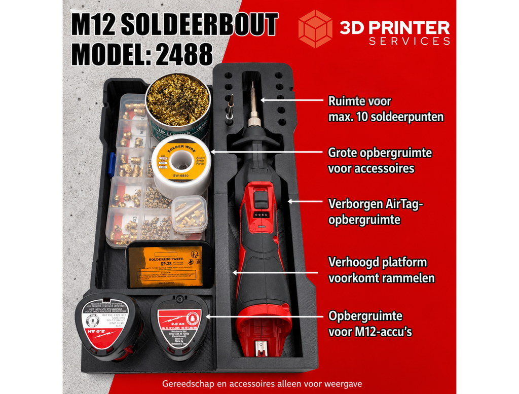 Organizer-inleg voor Milwaukee M12 SI soldeerbout – productinformatie 1