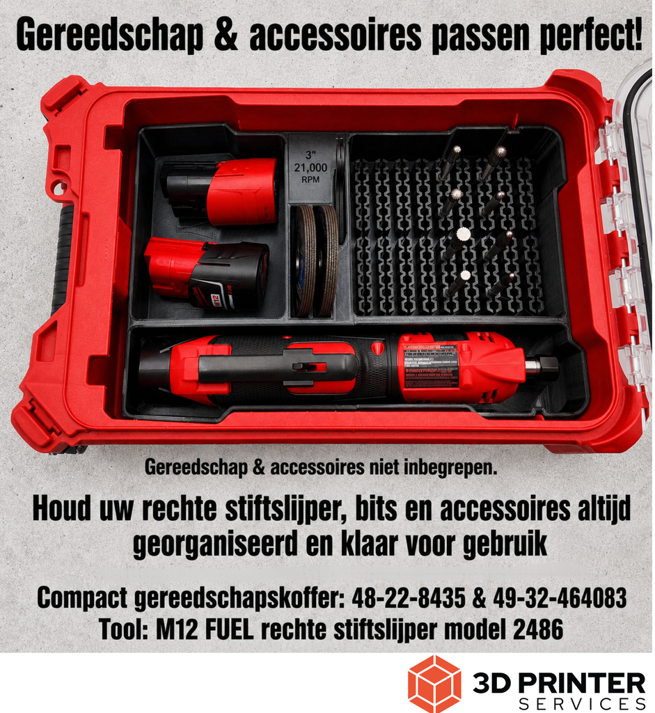 Organizer-inleg voor Milwaukee M12 FDGS rechte slijper – productinformatie 5