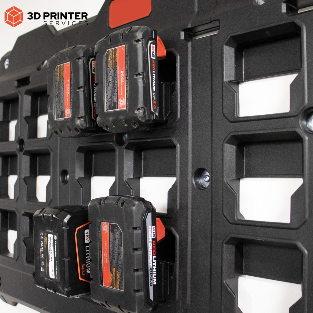 Set van 4 accuhouders voor Milwaukee PACKOUT Compact montageplaat – detailfoto 8