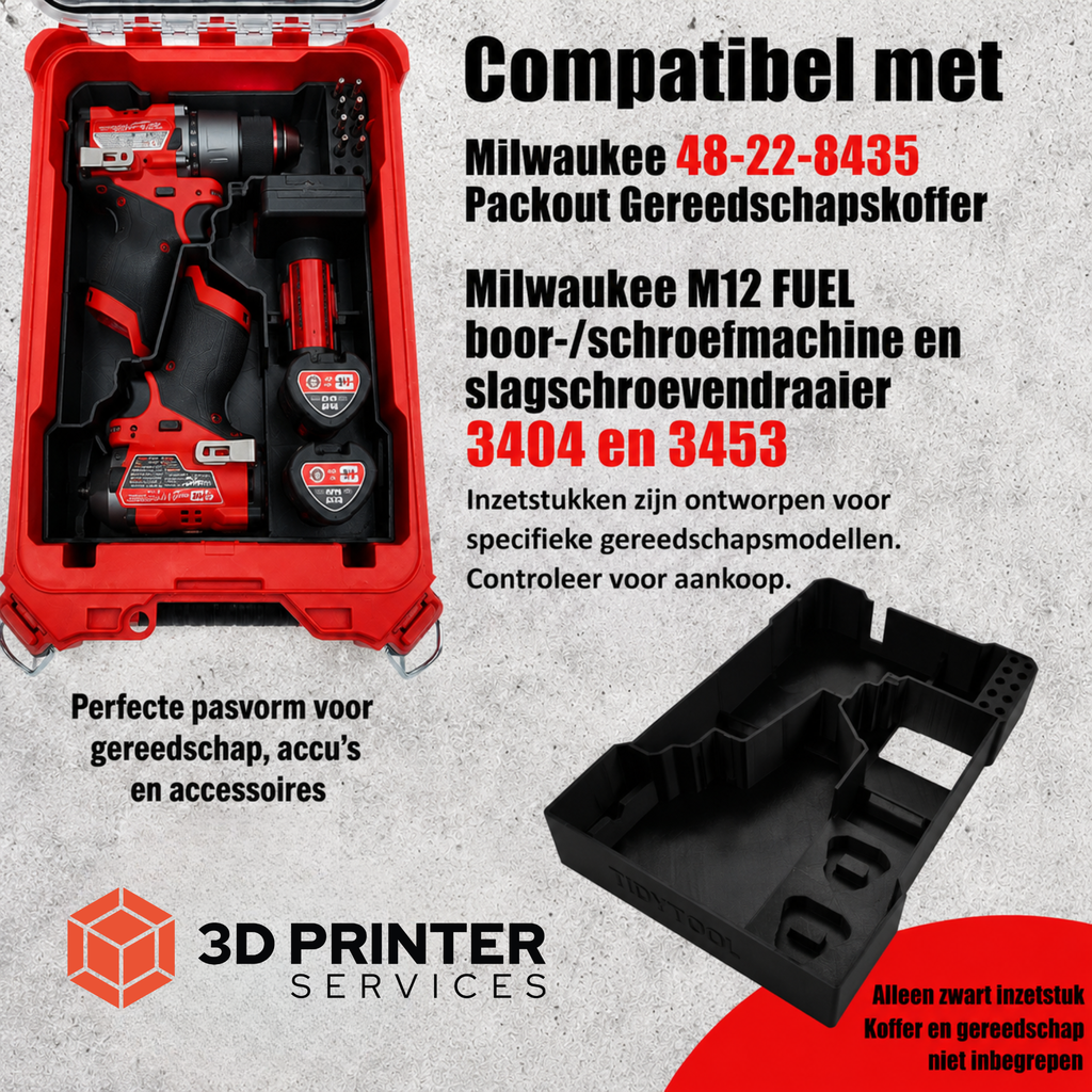 Organizer-inleg voor Milwaukee M12 FPD2/FID2 boormachine en slagschroevendraaier – productinformatie 4